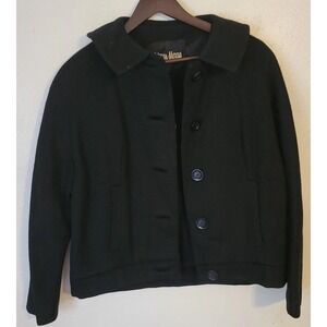 Vintage Neiman Marcus Black Wool Jacket Blazer No Size Tag See Measurements
